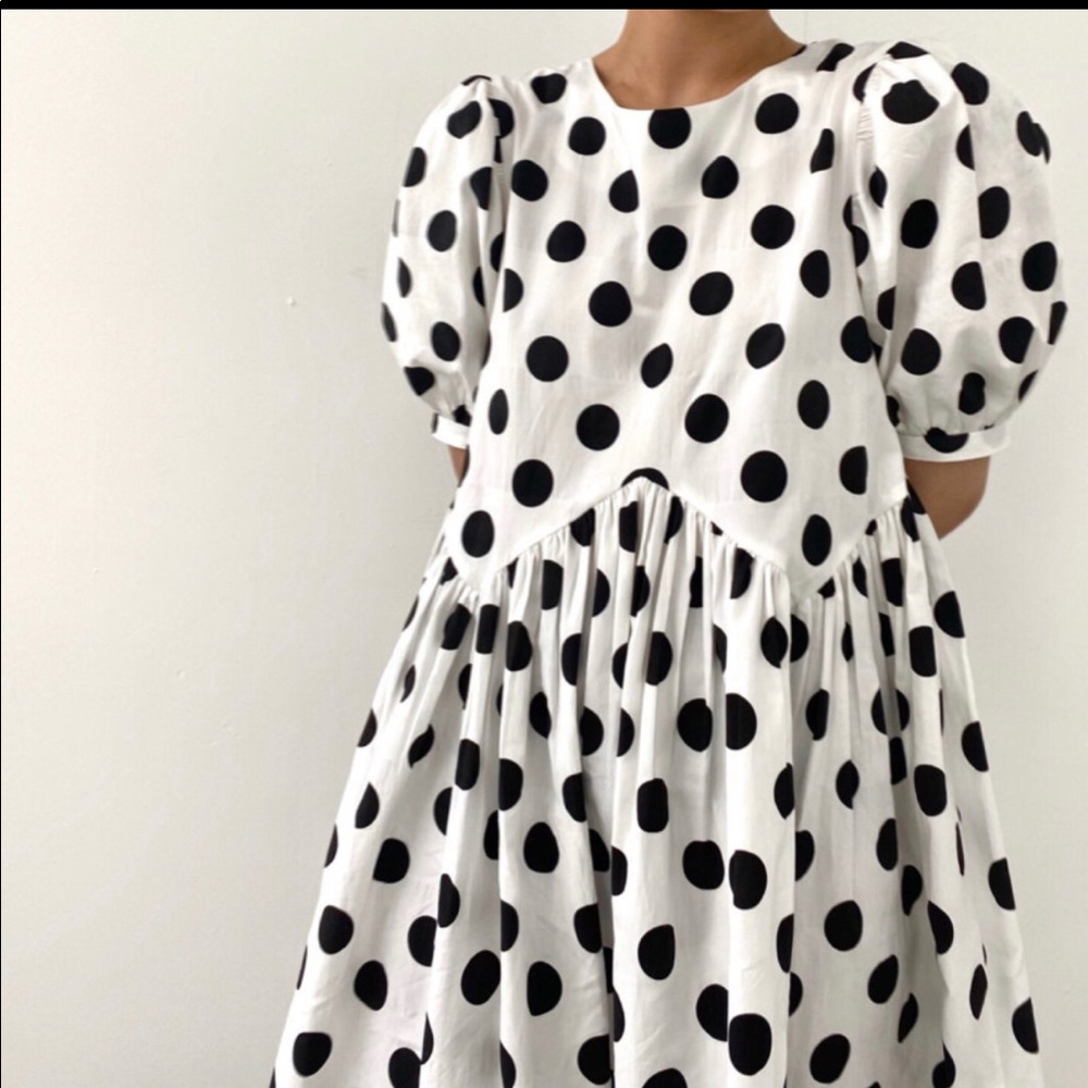 Polkadot puff sleeve summer dress - Picture 2 of 6